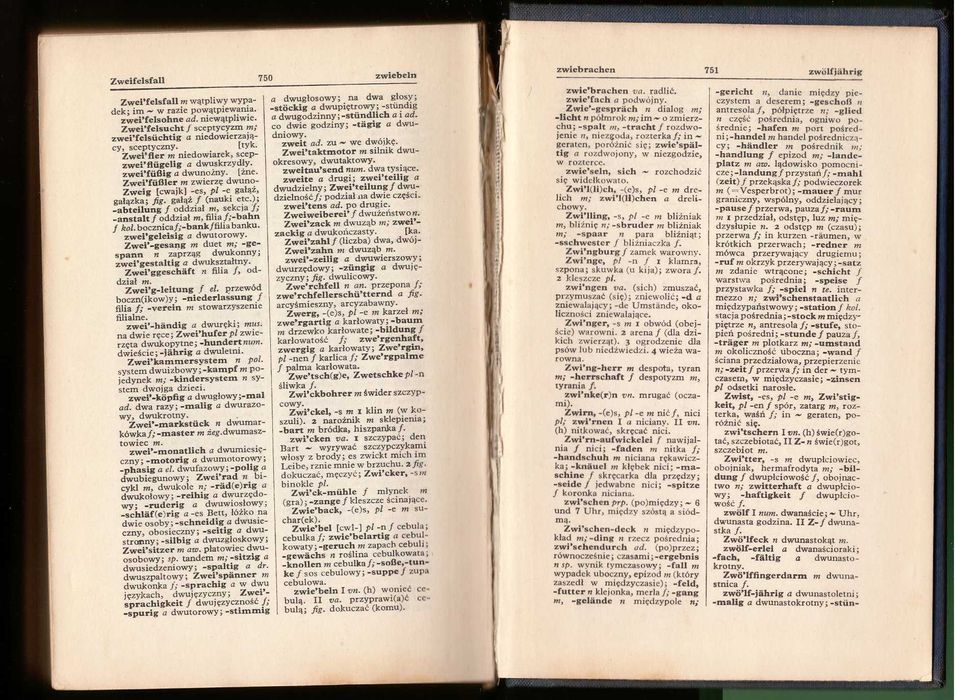 Podręczny słownik Niemiecko-Polski, Kalina, 1964 r., 751 str.