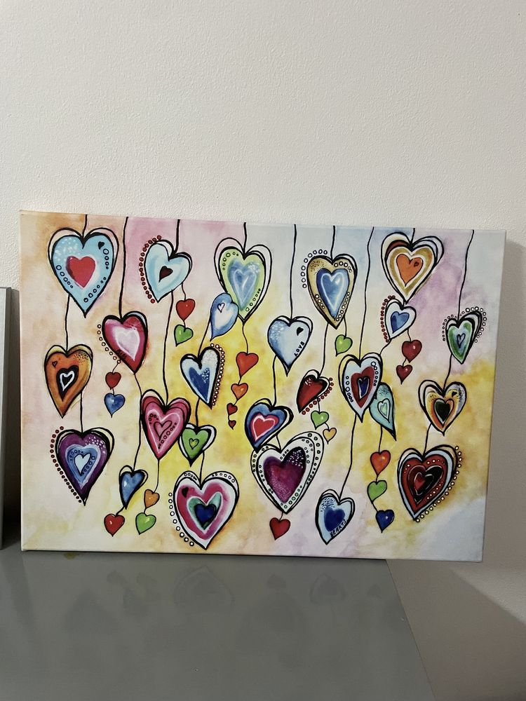 Quadro com coracões