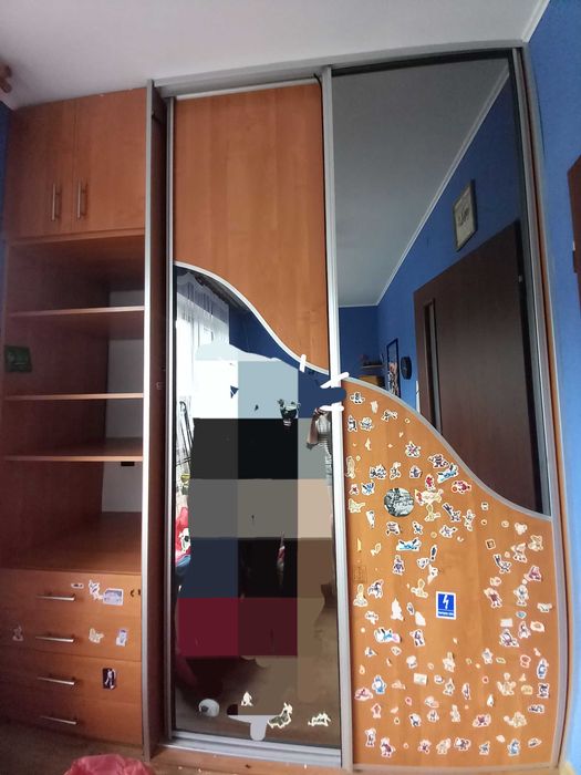 Szafa na wymiar garderoba z lustrem STAN BARDZO DOBRY
