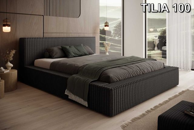 Łóżko tapicerowane sypialniane COCO 140x200 GRUBY SZTRUKS boho Premium