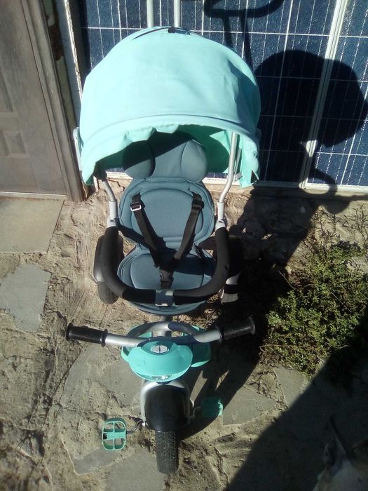 Коляска велосипед детский с родительской ручкой