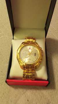 Zegarek męski Geneva złota bransoletka