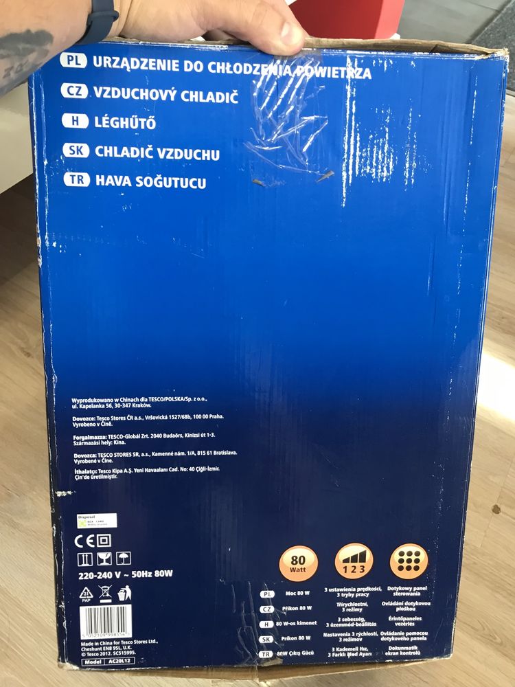 klimatyzator,klima wodny,air cooler,wiatrak Tesco