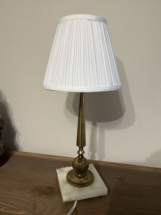 Lampa lampion mosiądz kamień marmur antyk