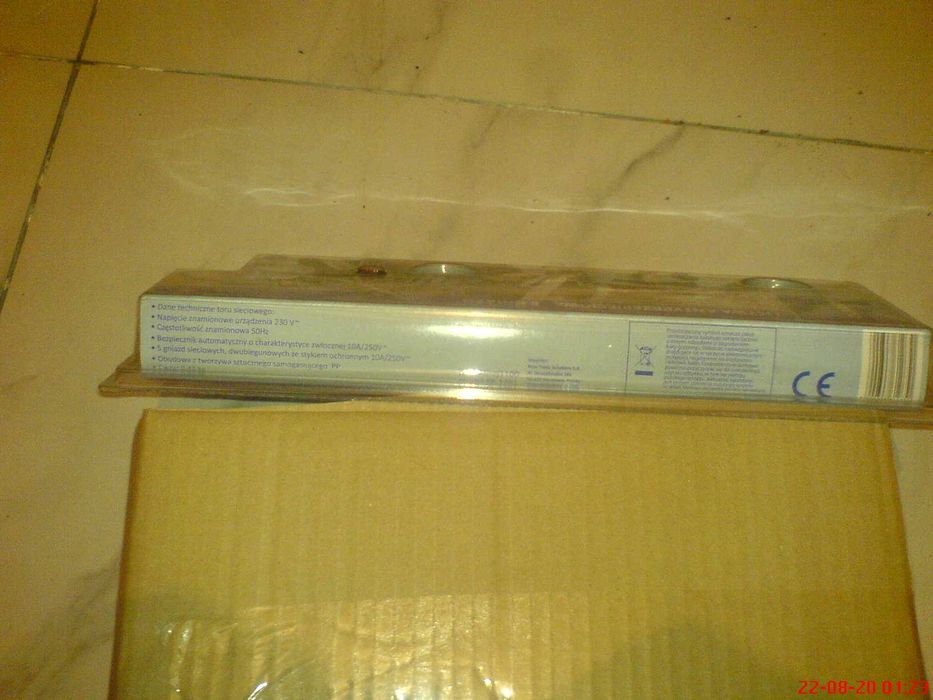 Listwa Antyprzepięciowa 5 Gniazd z Uziemieniem przewód 3 m NOWA W OPAK