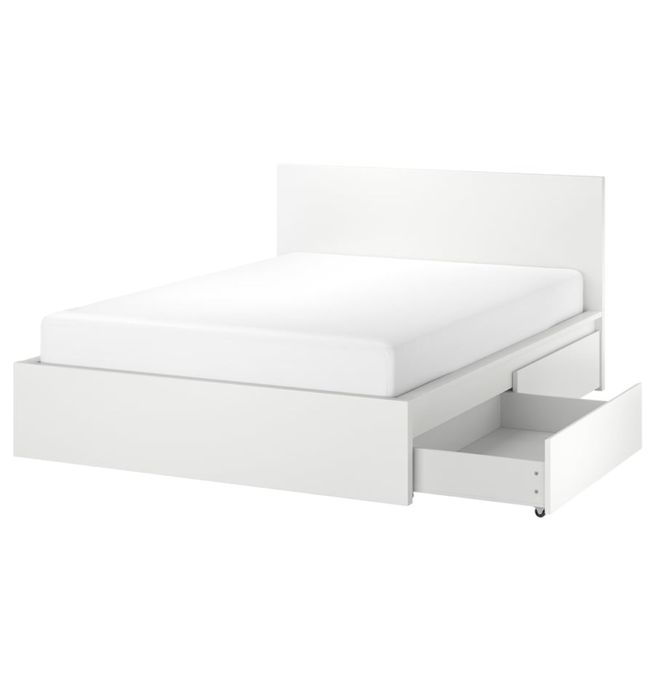 Cama Malm 140x200 com 2 gavetões e estrado