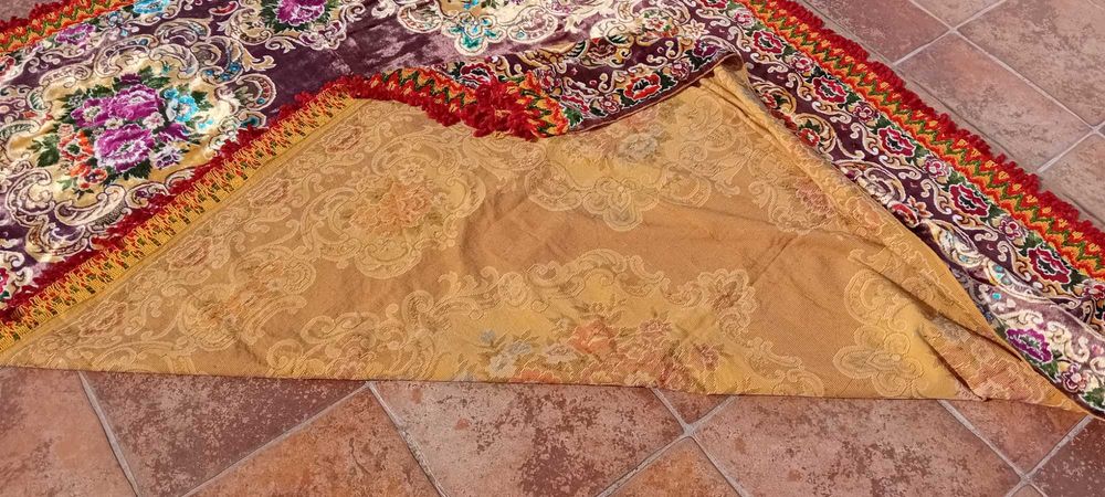 Colcha Vintage de veludo italiano 200 x 160 cm