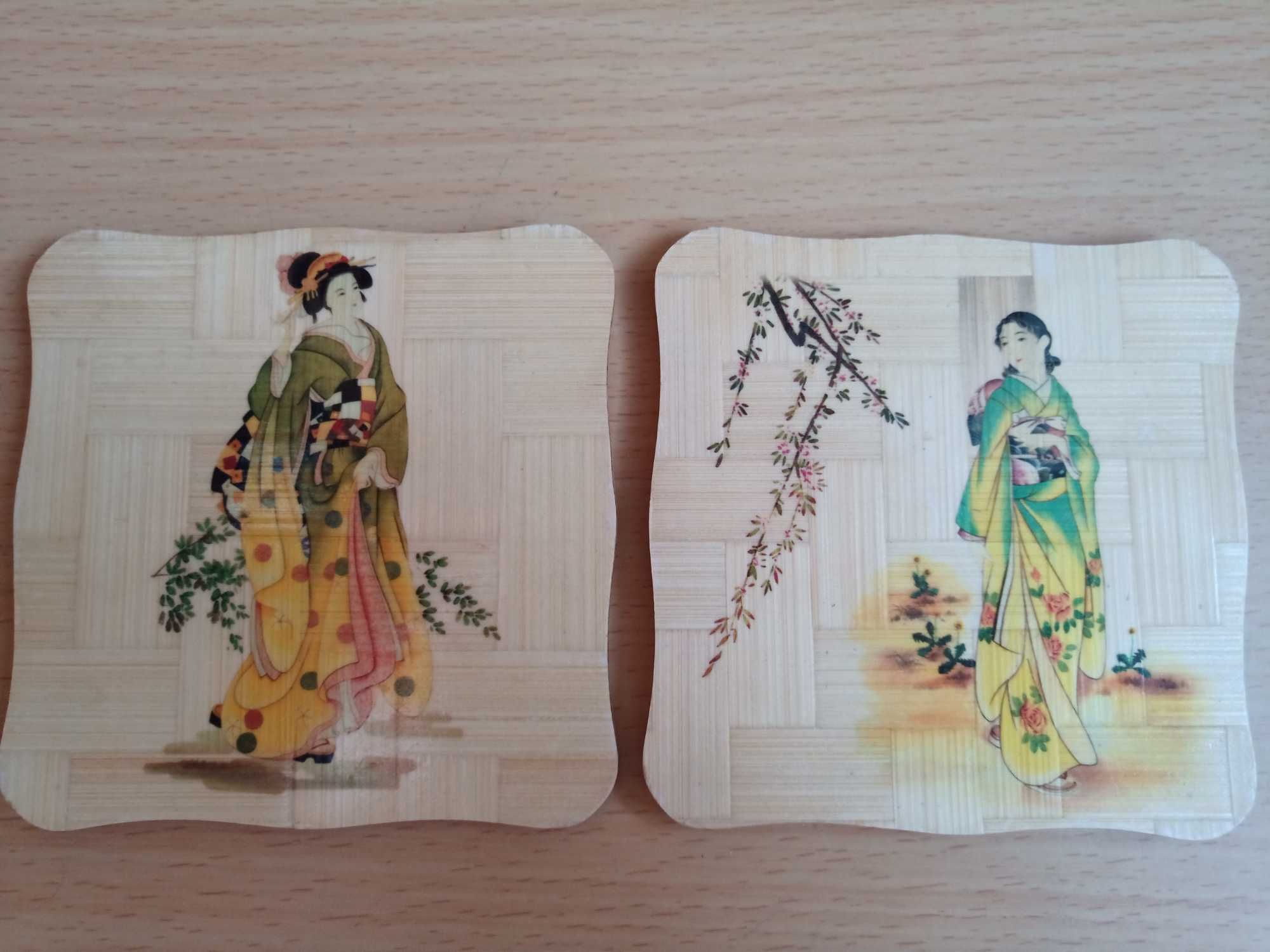 Набор бамбуковых подставок под горячие напитки, стиль Япония/Китай