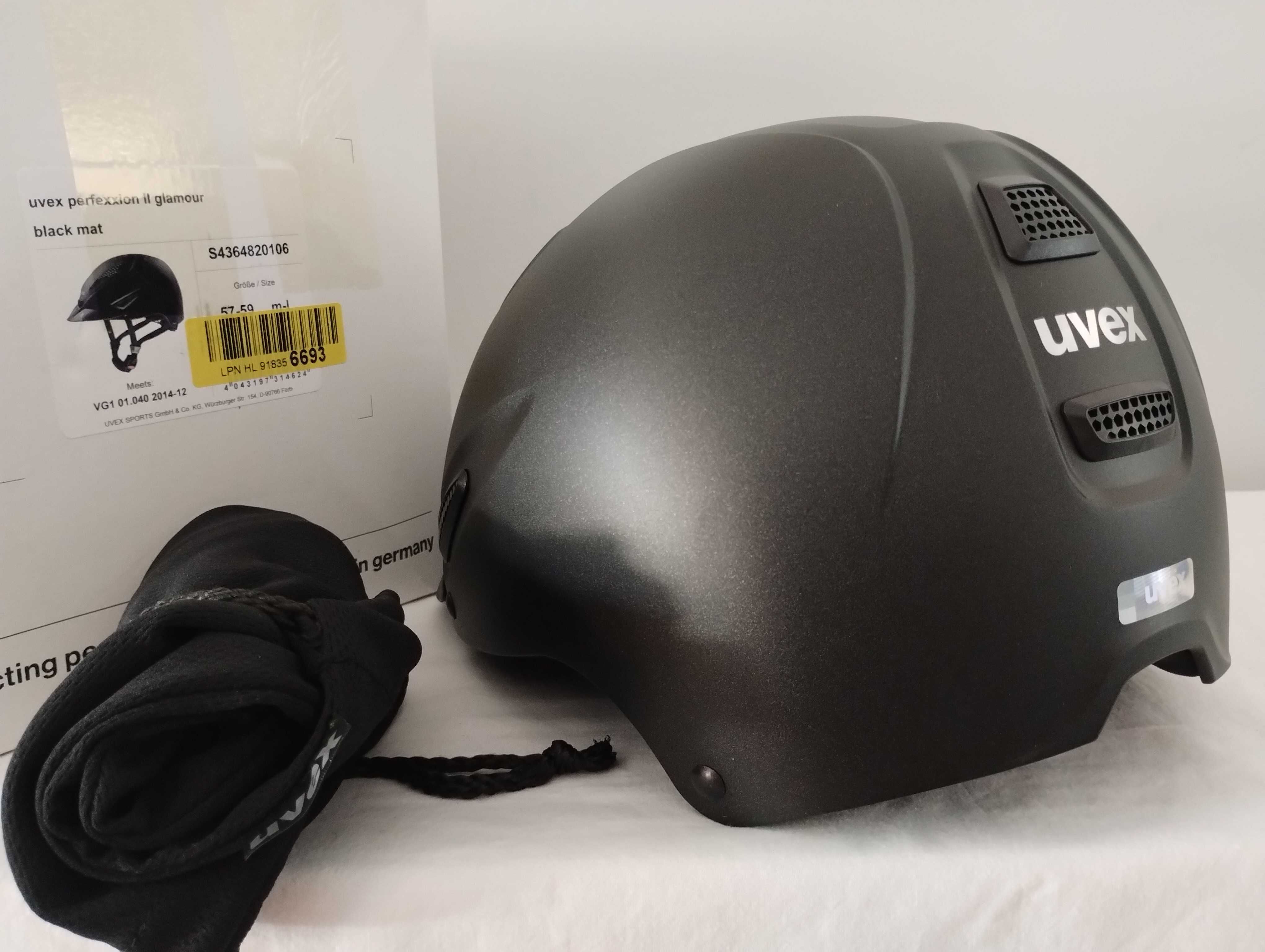 Kask jeździecki toczek Uvex Perfexxion II Glamour Black M/L 57-59cm