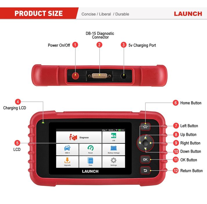 Launch CRP 129X V2 Máquina Diagnóstico Automóveis