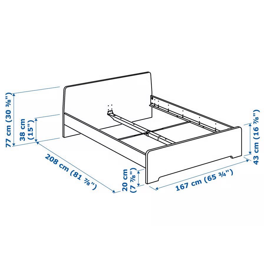Cama IKEA ASKVOLL com colchão Morgedal 160x200 cm