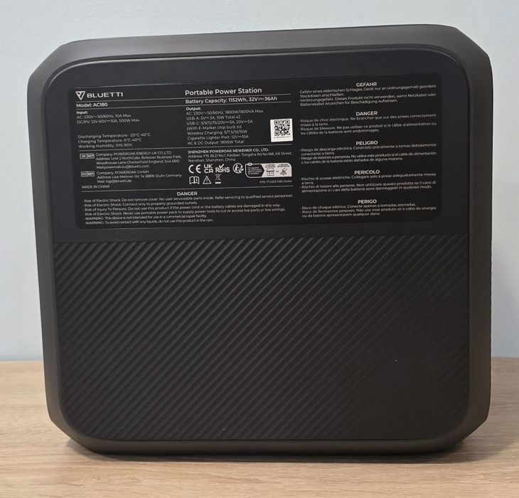 Зарядна станція Bluetti P-AC180-EU-GY-Bl-010
модель: P-АС180-EU-GY-BL-