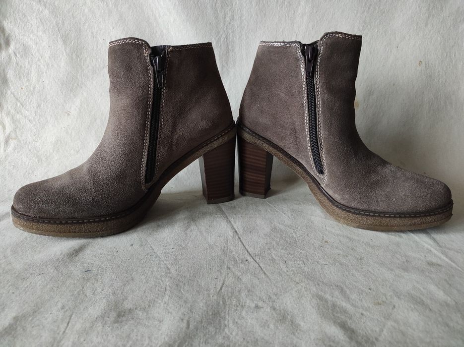 Lasocki botki na słupku brązowe beżowe skóra naturalna nr 37/24 cm