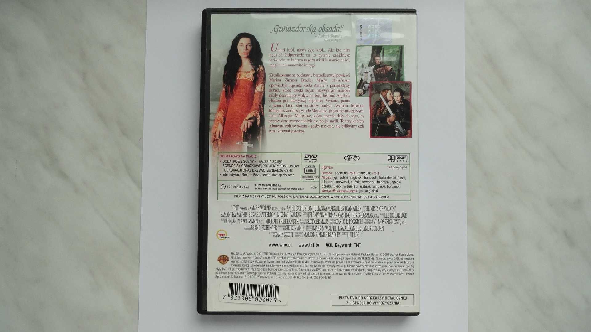 Film: "Mgły Avalonu - The mists of Avalon" DVD, stan idealny