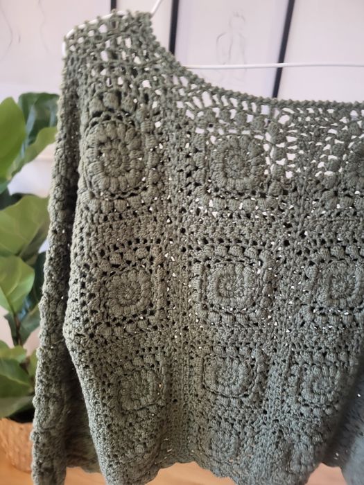 Zara sweter ażurowy, szydelkowy