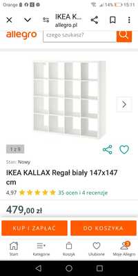 Kallax IKEA regal 4x4 plus 6 wkładów