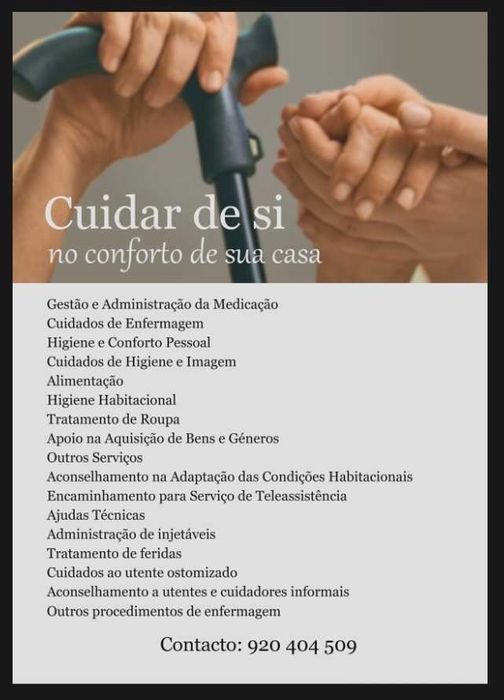 enfermagem e auxiliares ao domicilio