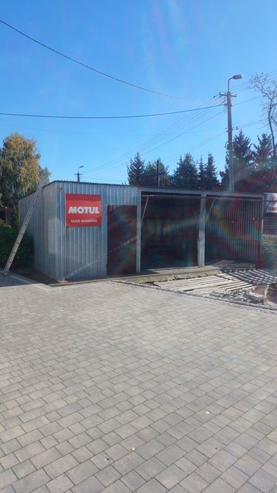Garaż blaszak blaszany 5x8 + regały + kostka + pawilon ogrodowy +basen