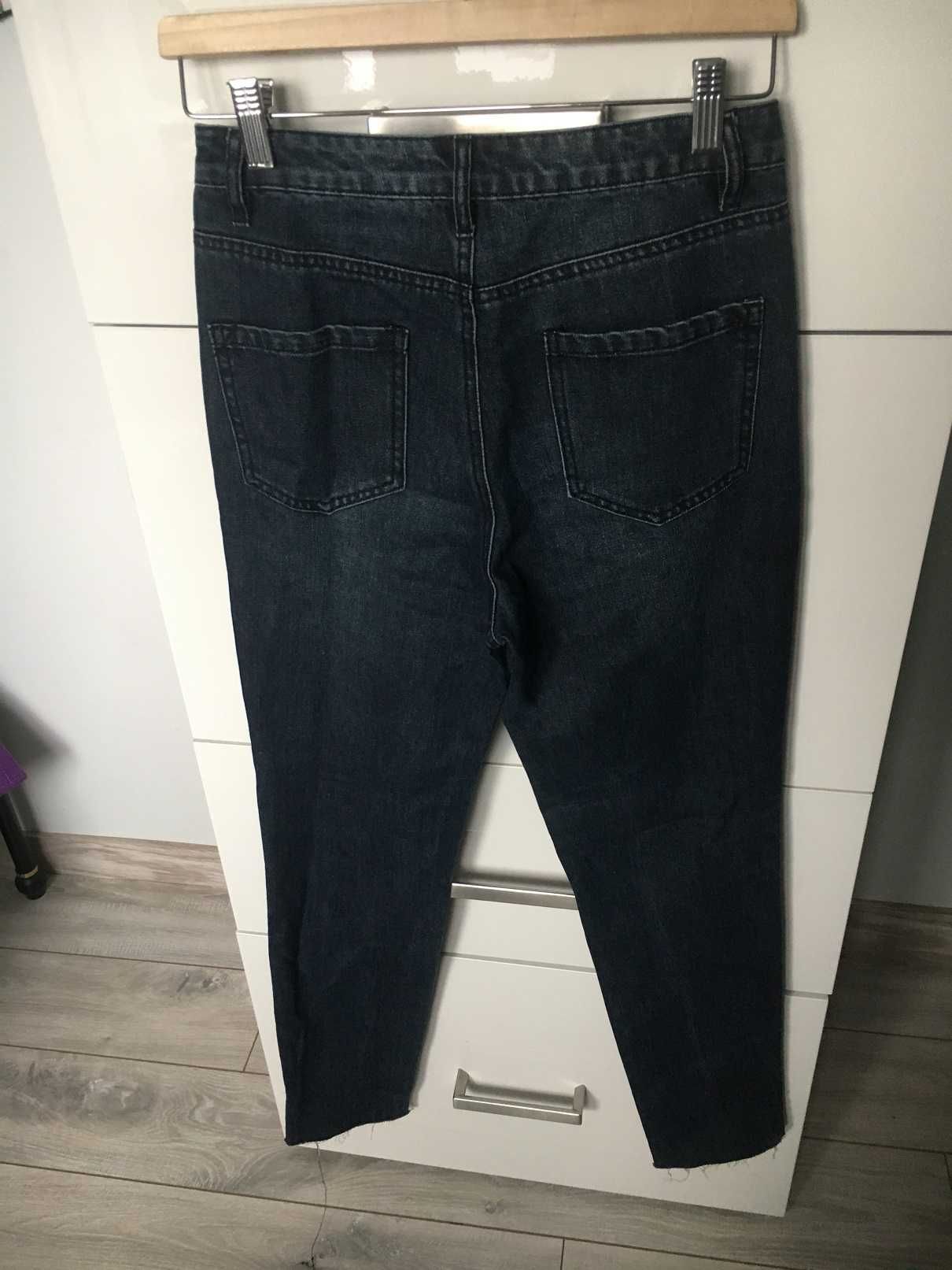 missguided spodnie jeansowe z dziurami 36