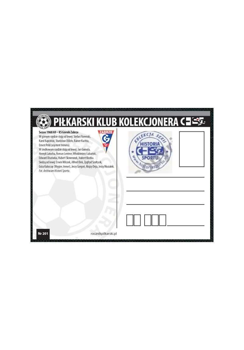 Zestaw 10 pocztówek - Piłkarski Klub Kolekcjonera nr 201-210