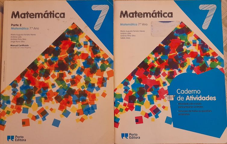 Manuais de matemática do 5º ano, 6ºano, 7ºano, 8ºano e 9ºano