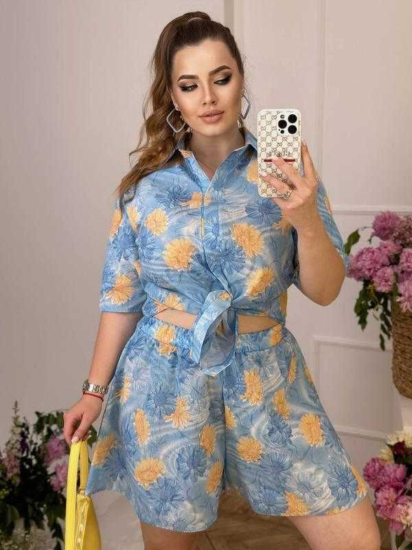 яркий и нежный костюм рубашка + шорты
