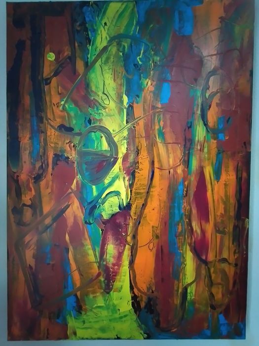 Acrílico sobre tela, abstrato, Vítor Pisco