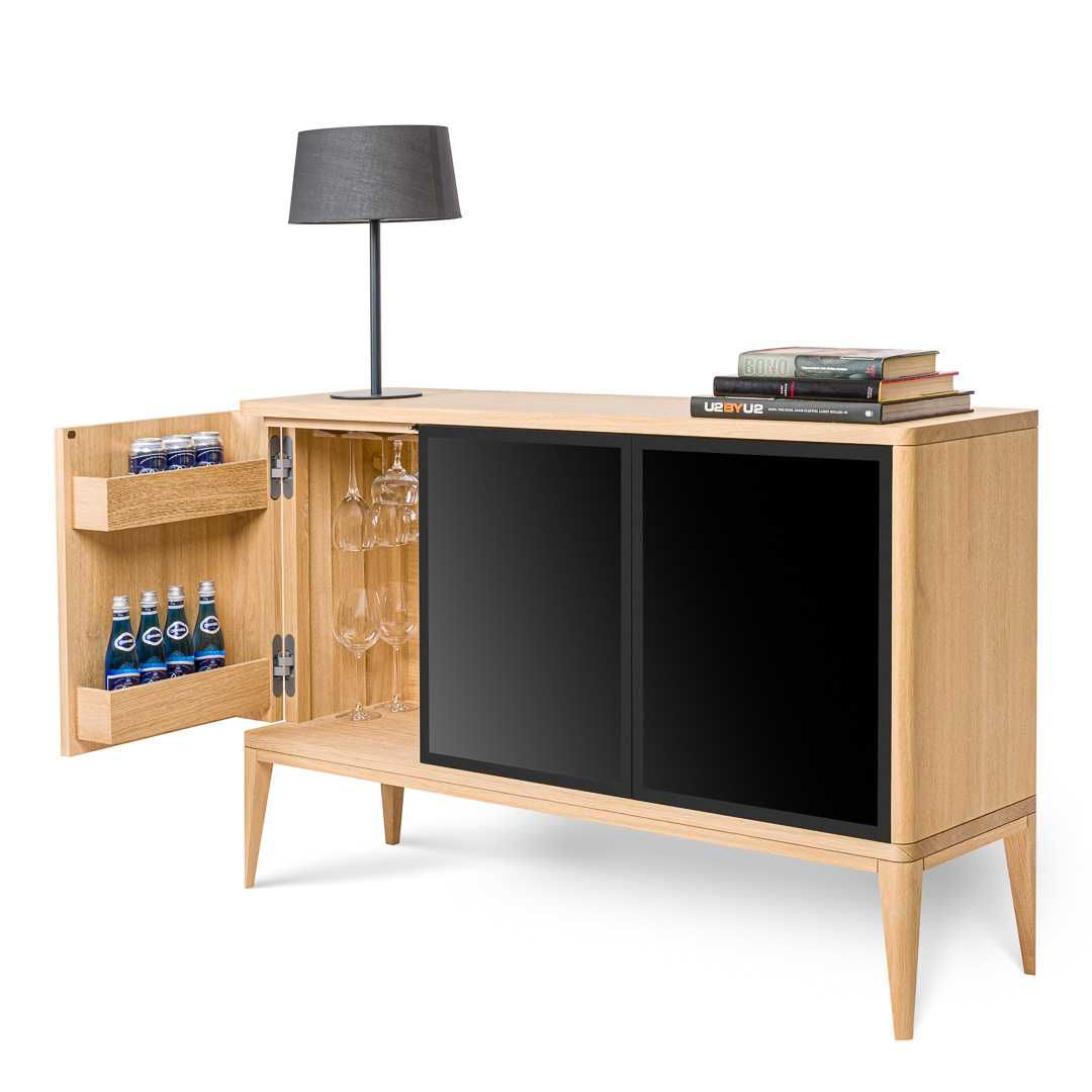 Barek z drewna dębowego 132x40x85cm
