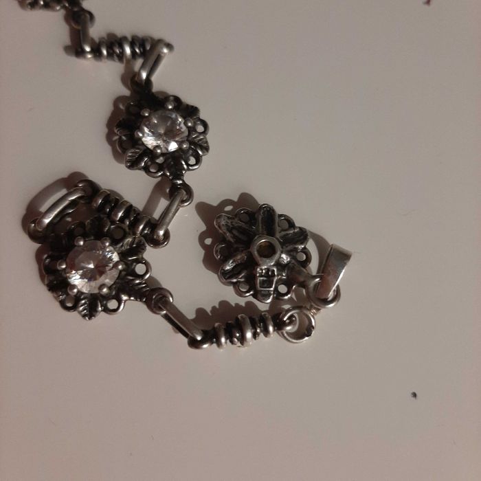 Piękny stary srebrny komplet