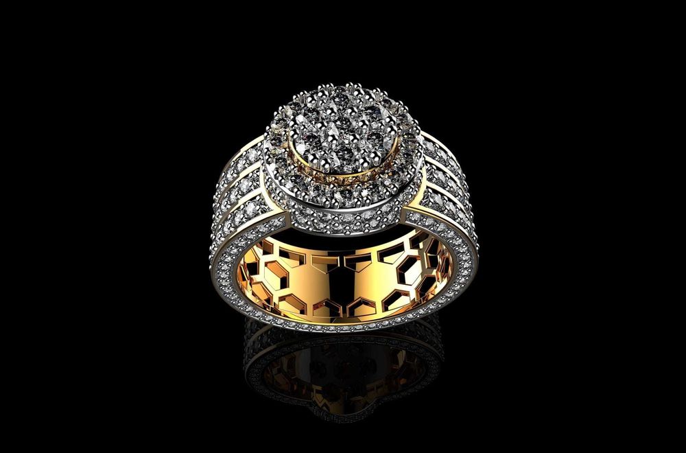 Sygnet złoty z brylantami ~3.00ct