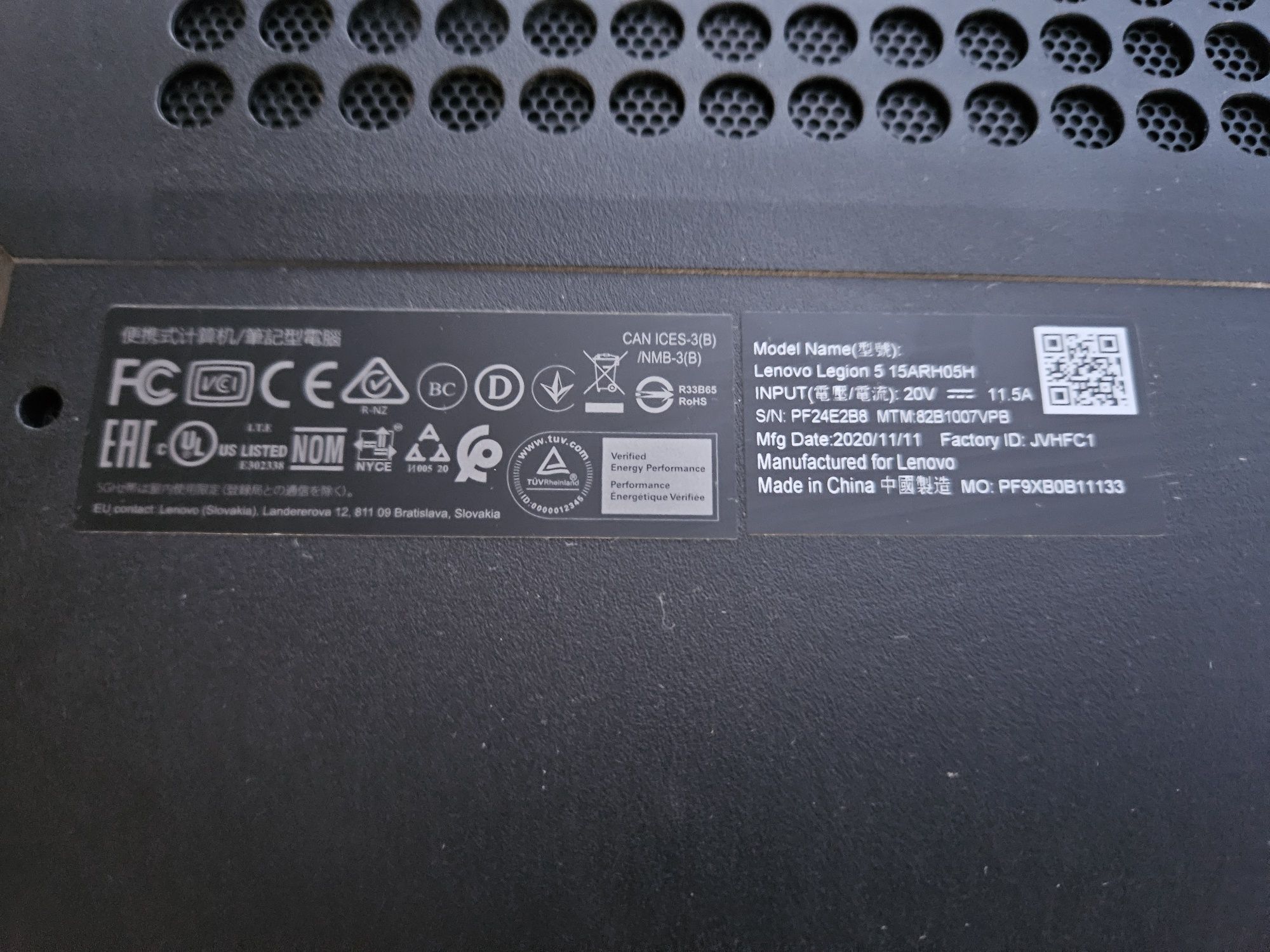 Laptop gamingowy Lenovo LEGION 5 15ARH05H Ryzen 5 16GB RTX 2060 1.5TB