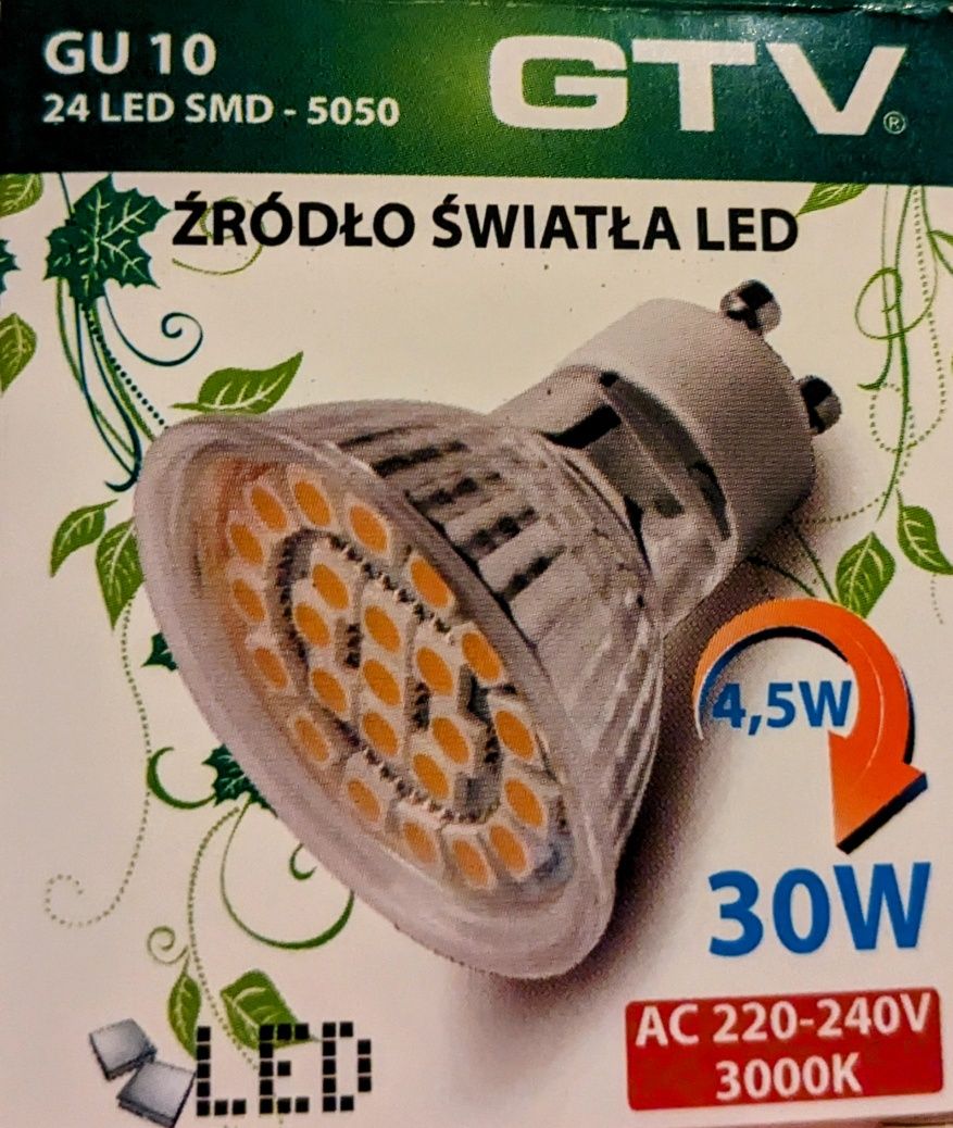 Źródło światła LED GTV GU 10 AC 220-240V
