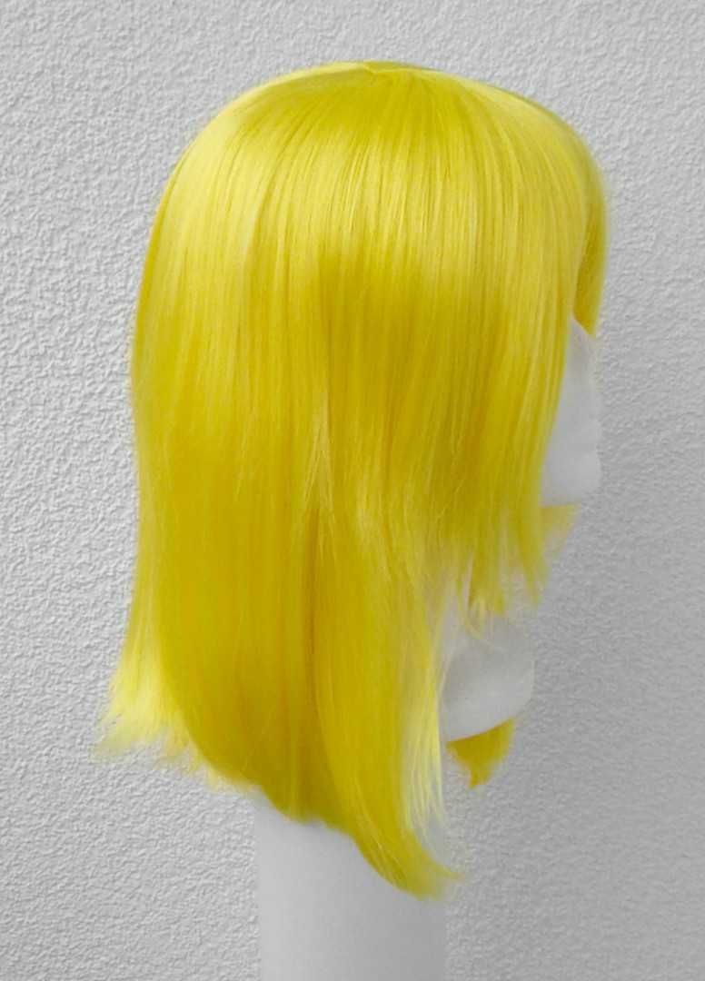 Żółta prosta peruka z długą grzywką cosplay wig houseki no kuni
