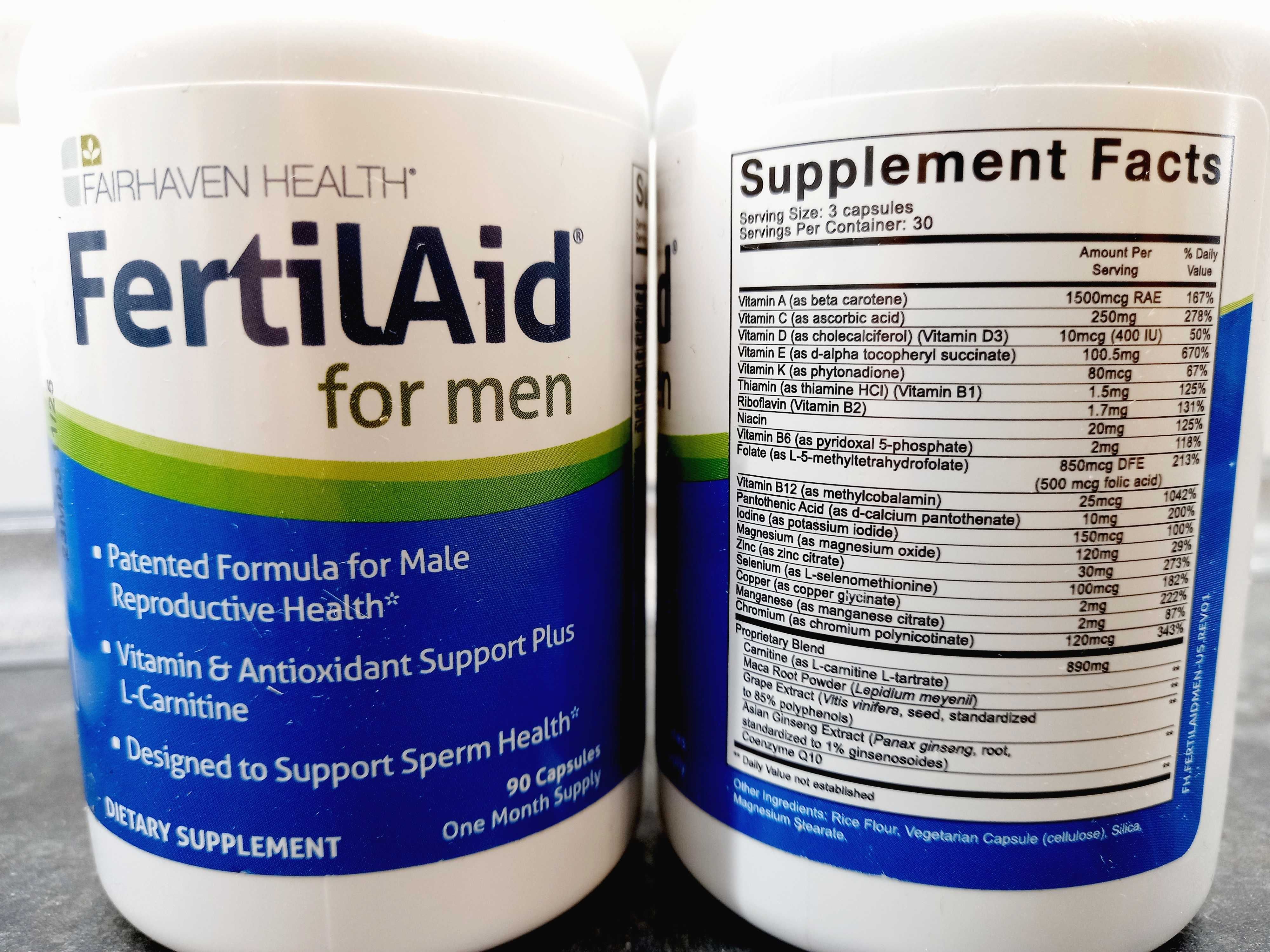FertilAid for men (90 капс.), мужские витамины для фертильности