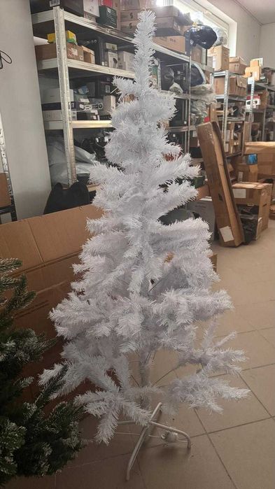 Choinka biała 150cm ze stojakiem