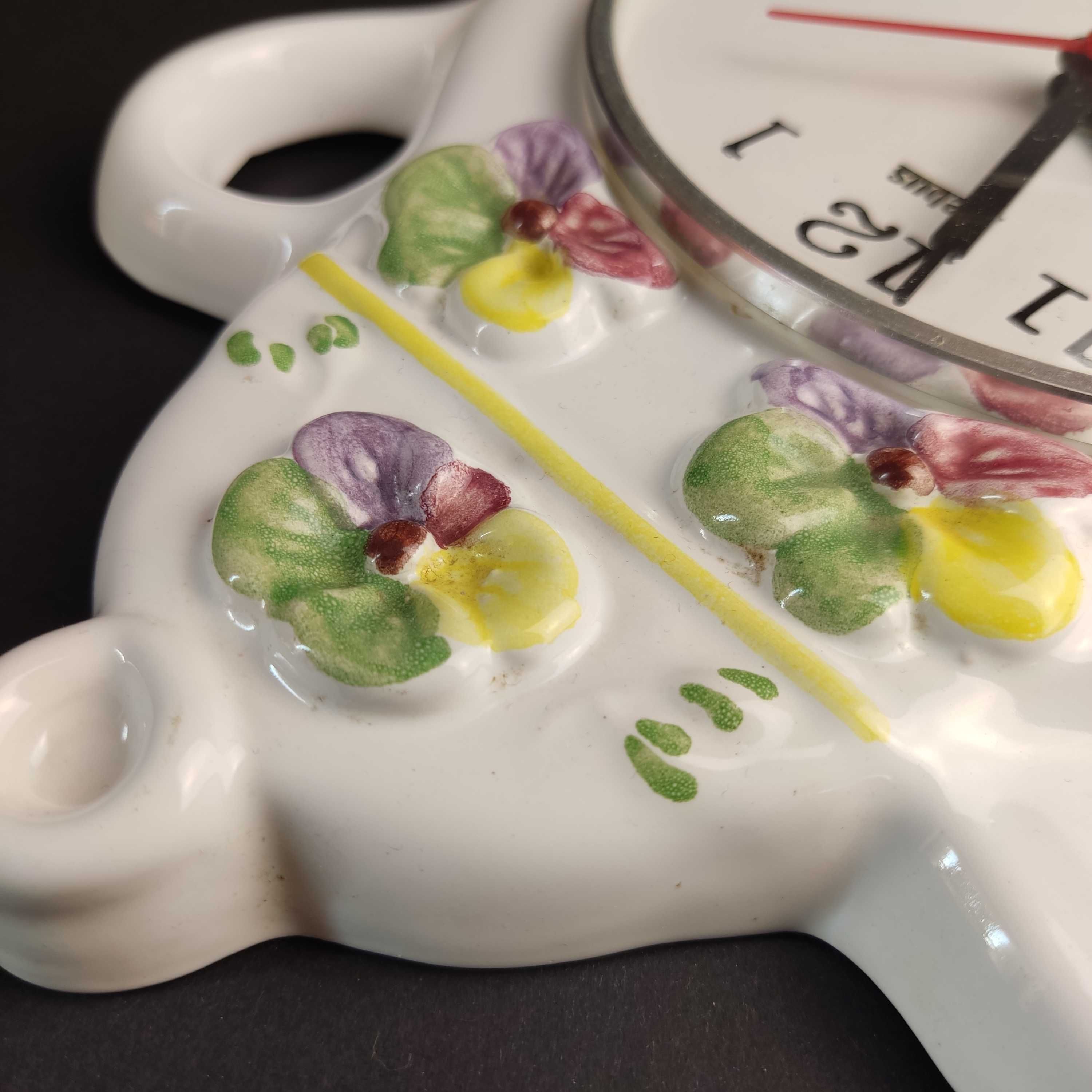 Zegar kwarcowy ceramiczny MEBUS - mechanizm Junghans - sprawny