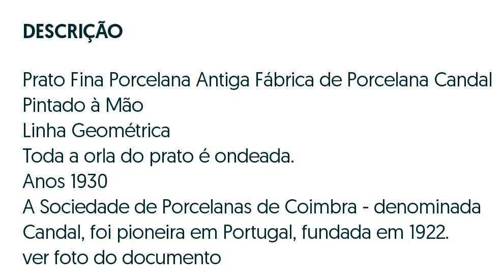 9 pratos vintage "Fábrica Candal"