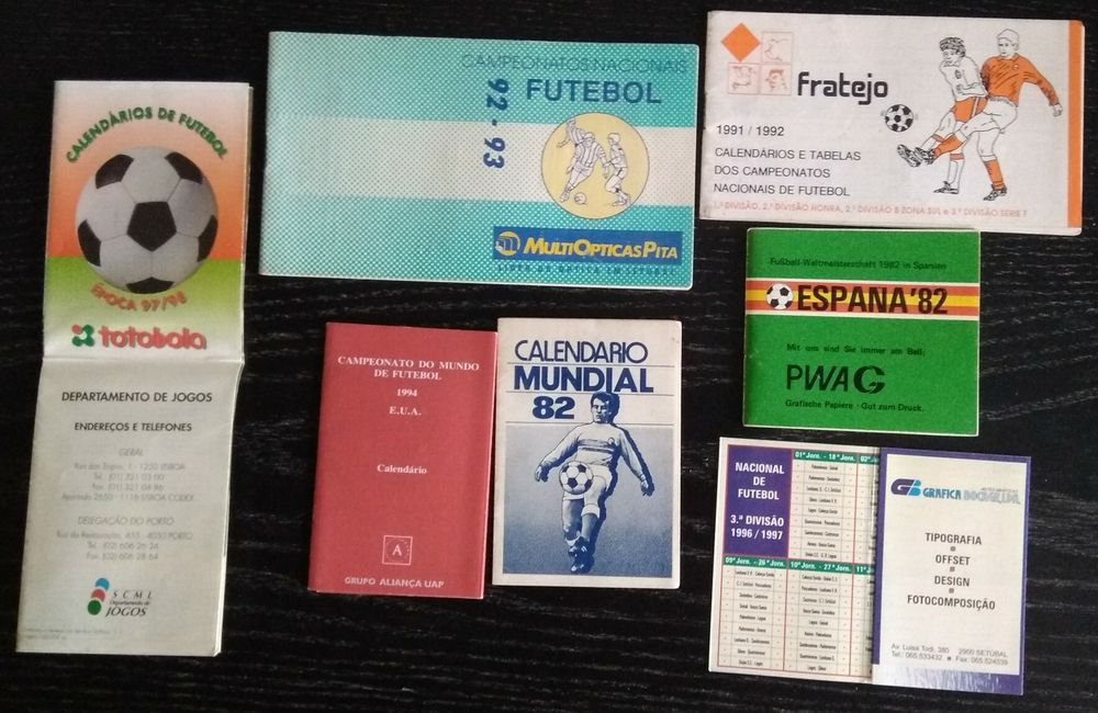 Livros e calendários de futebol