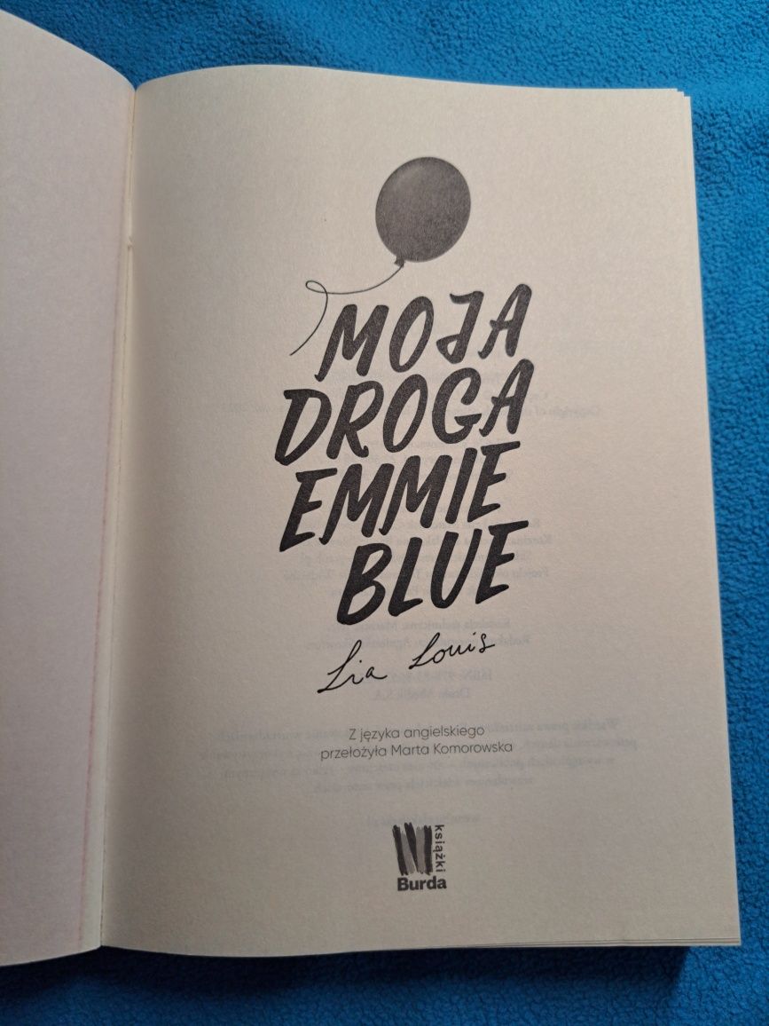 Książka Moja droga Emmie Blue Lia Louis