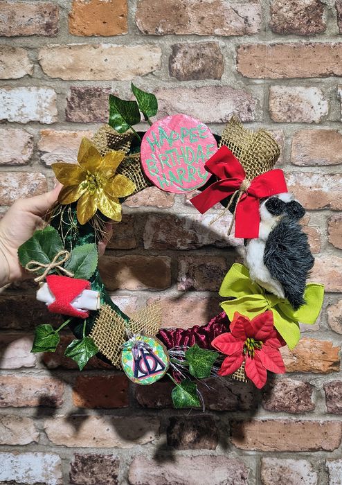 Wianek wieniec na drzwi Harry Potter slytherin