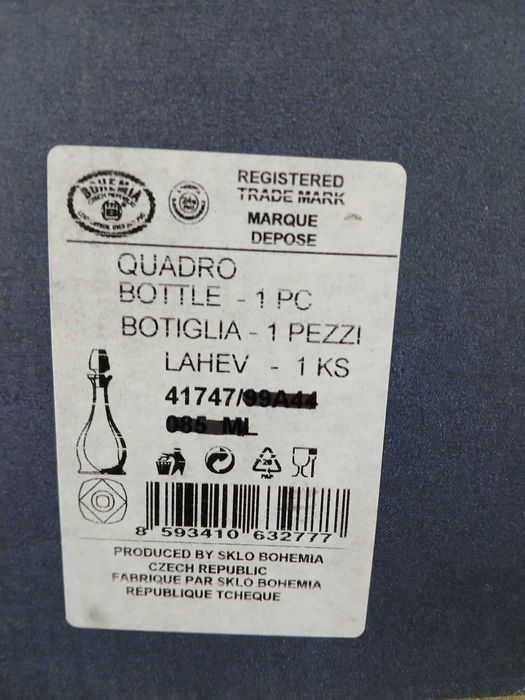 Garrafa / decanter Cristal Bohemia NOVA