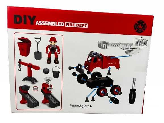Auto ciężarówka samochód do skręcania i rozkręcania DIY STRAŻ