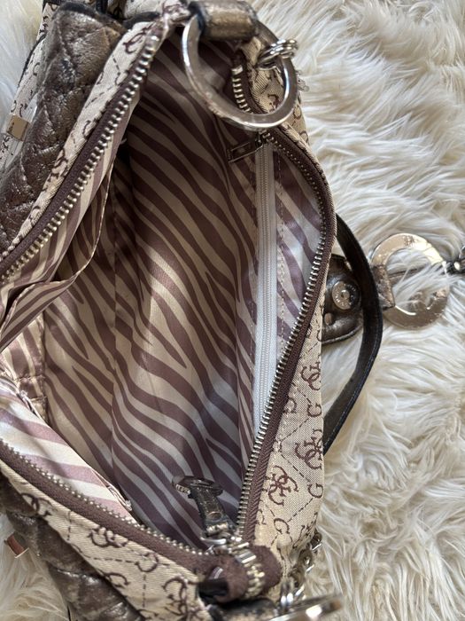 Torebka Guess vintage y2k beżowa z klamrą brąz