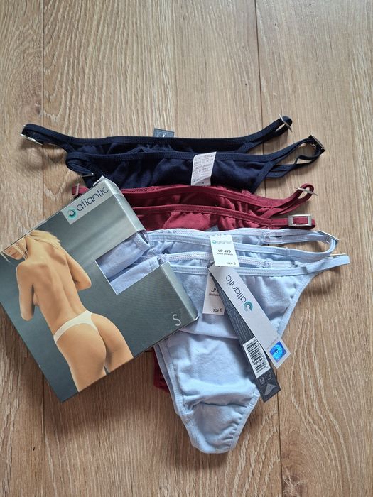 6x Stringi damskie Atlantic, rozmiar S, bawełna