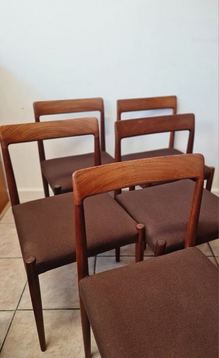 Krzesło tekowe jadalniane proj.L&H. Lübke,Niemcy lata 60,mid-c,vintage