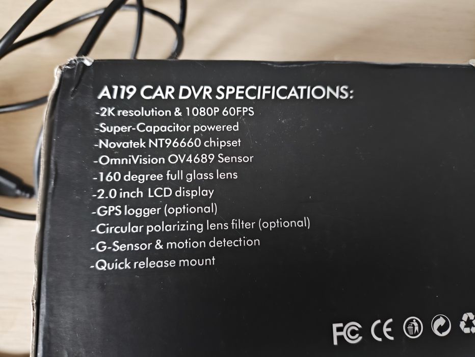 Kamera wideorejestrator 2K VIOFO A119 v2 + karta 8GB SanDisk Ultra