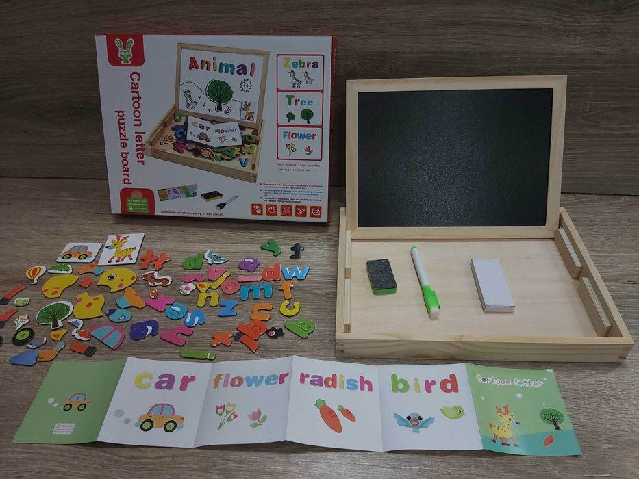 Edukacyjna tablica dwustronna kredowo-magnetyczna ,magnesy