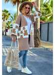 Sweter damski Płaszcz wiosna Kardigan w misie Bear Latte wełna