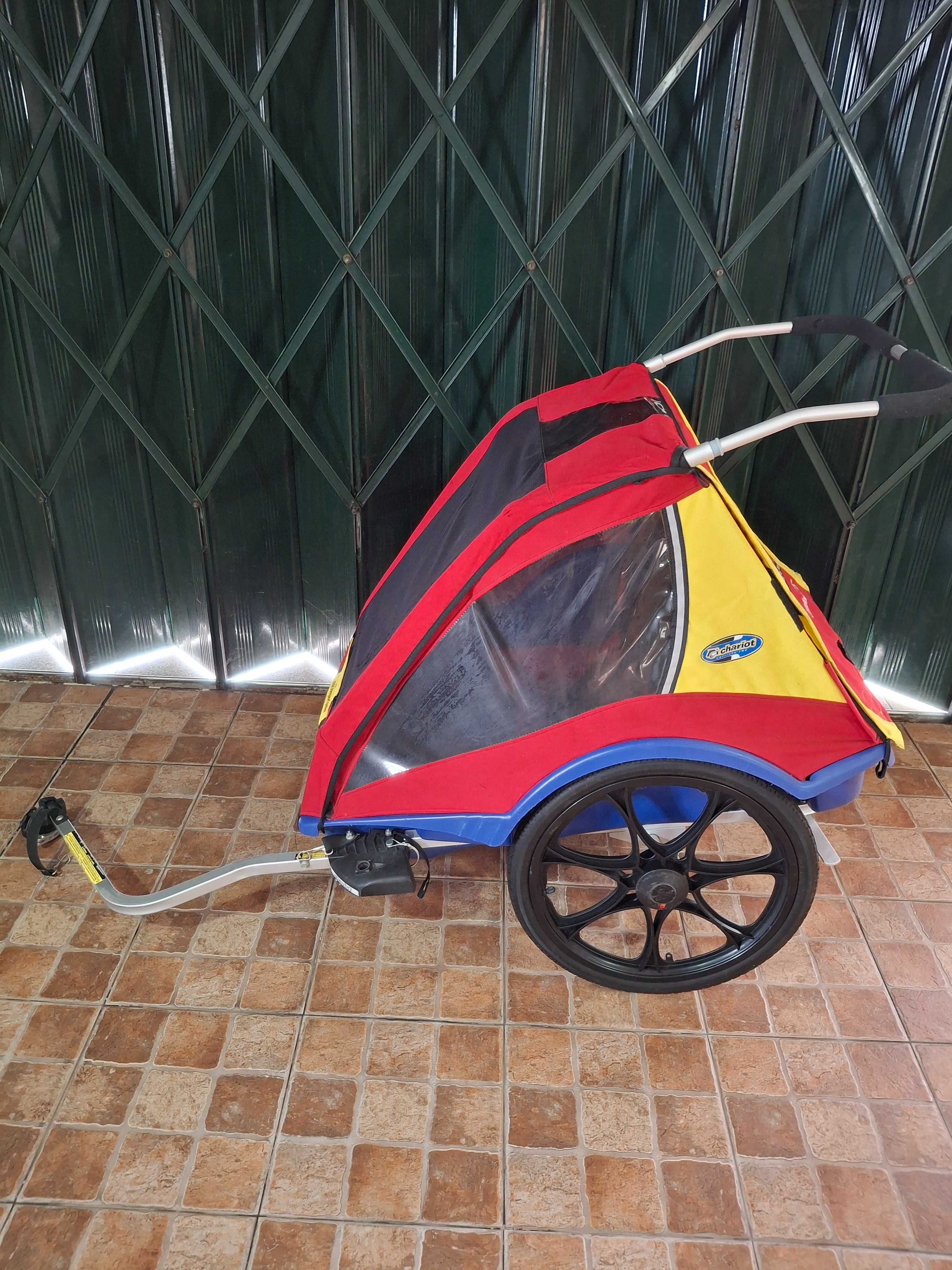 Atrelado de bicicleta para 2 crianças