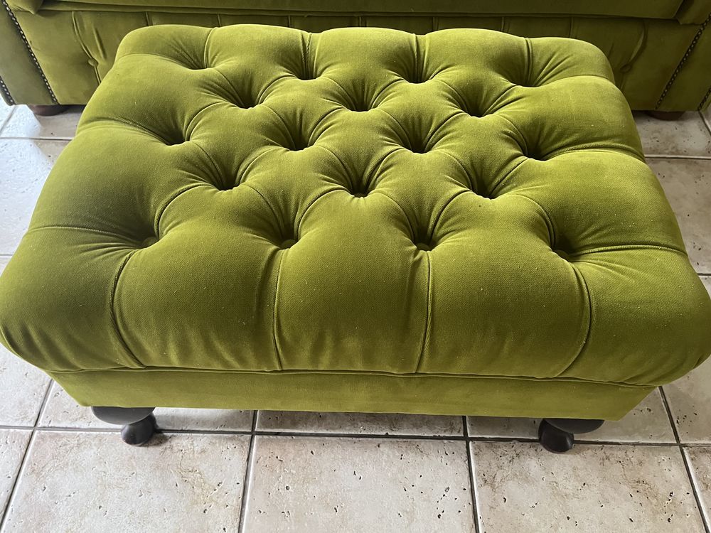 Komplet Sofa Rozkładana Chesterfield + podnózek